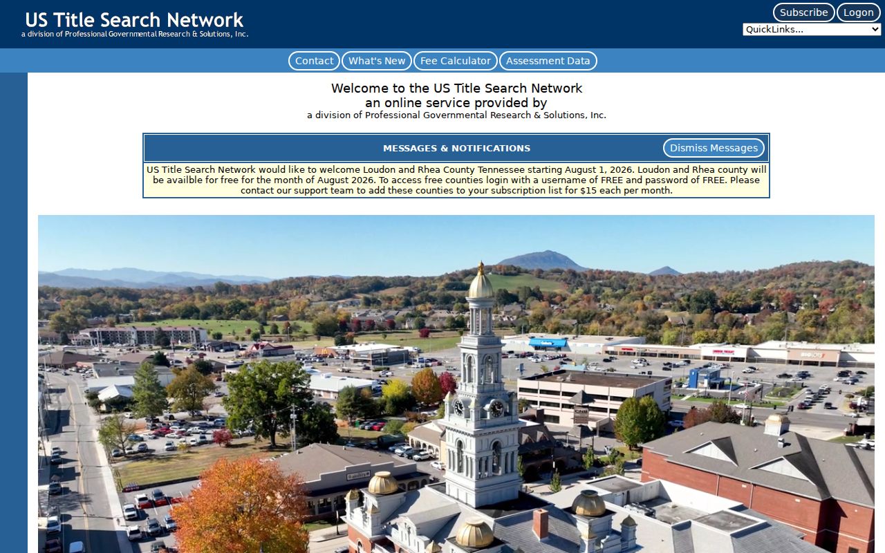 Maryville people search view of the Blount County subscription title interface